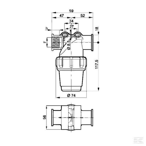 Filtre pulvérisateur Arag de pression 32420335V Origine
