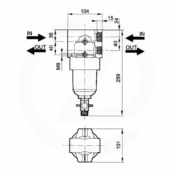 Filtre pulvérisateur Arag haute pression 345033 Origine