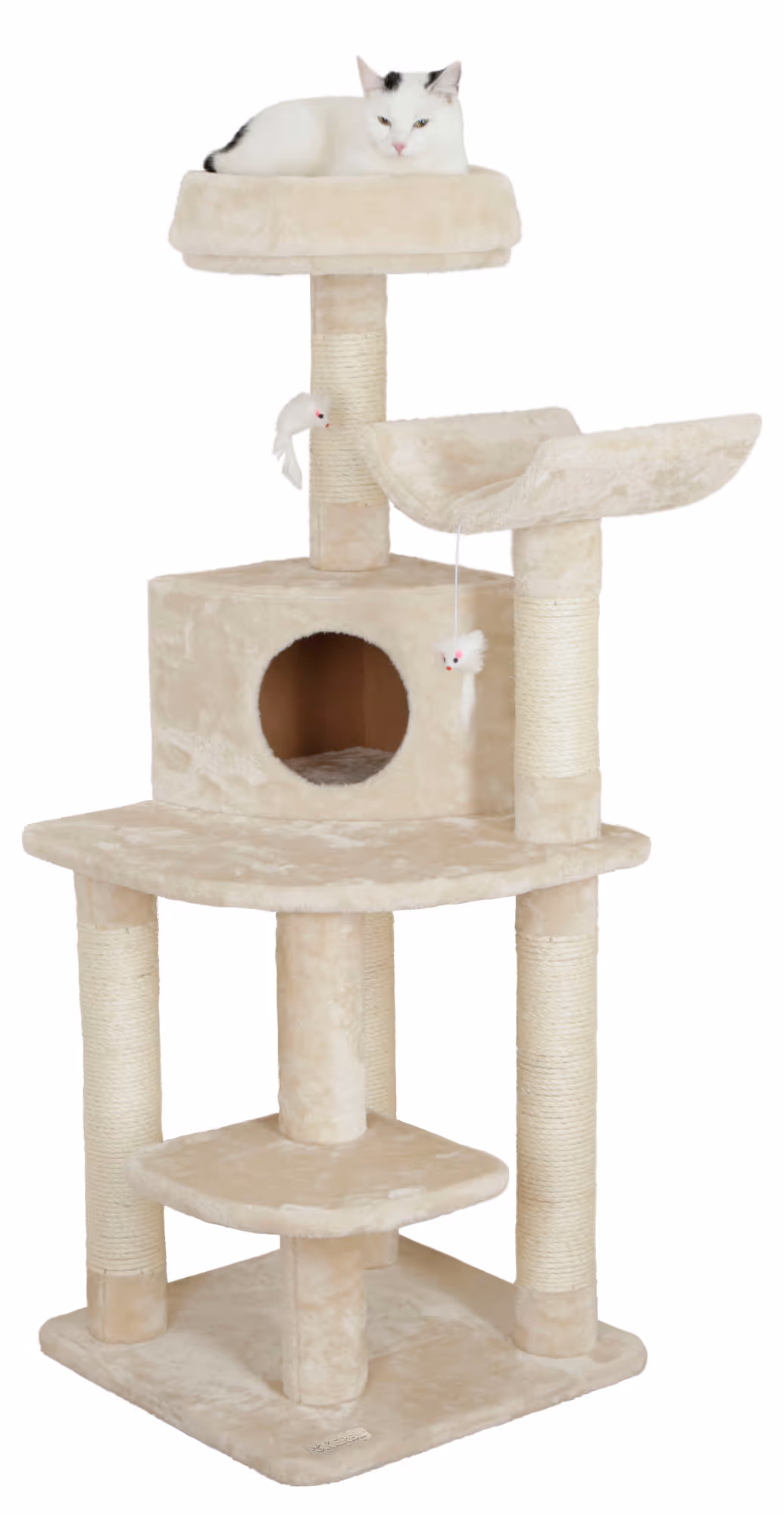 Arbre à chat d'angle 130cm, beige