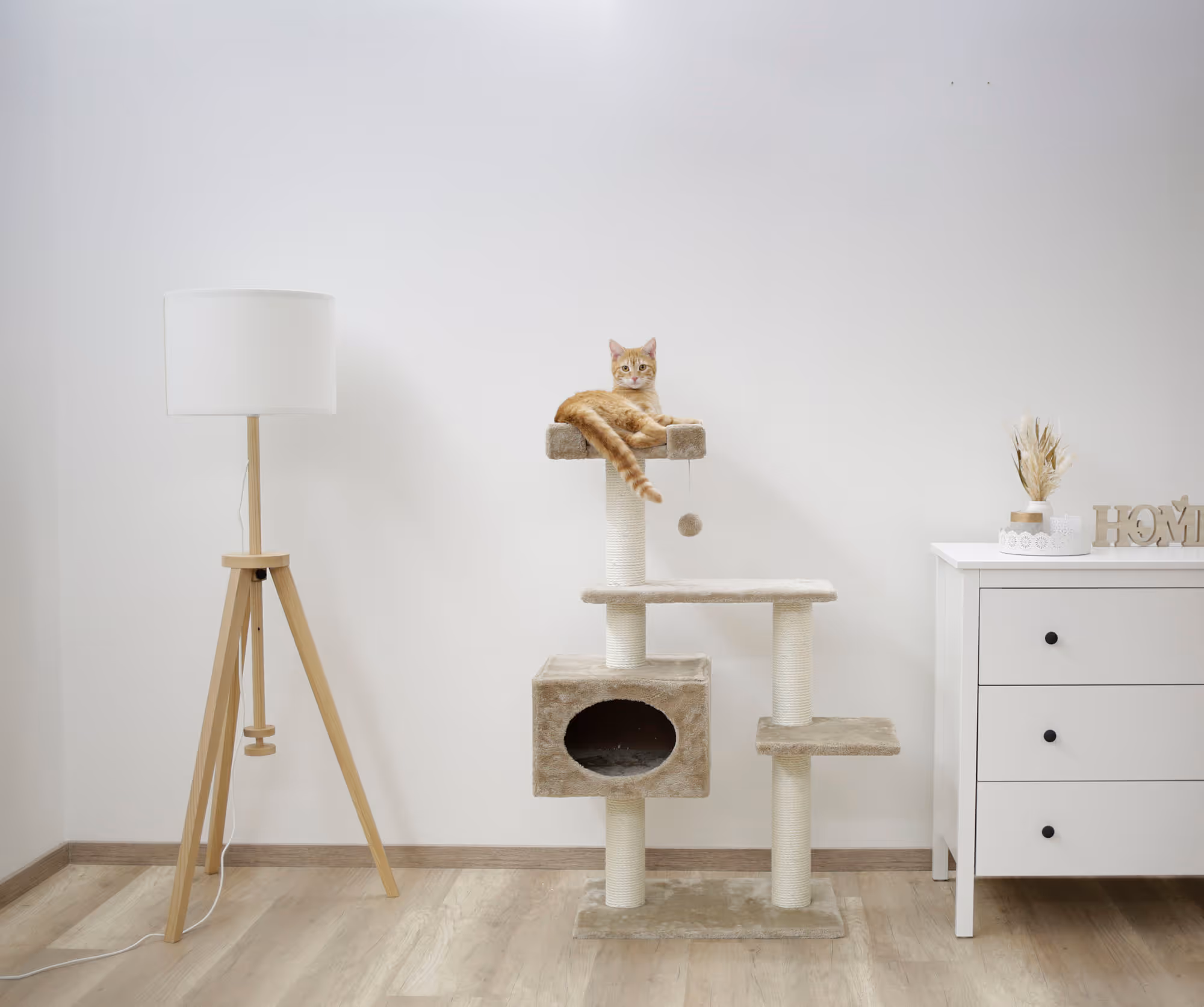Arbre à chat Emmy beige, 133cm