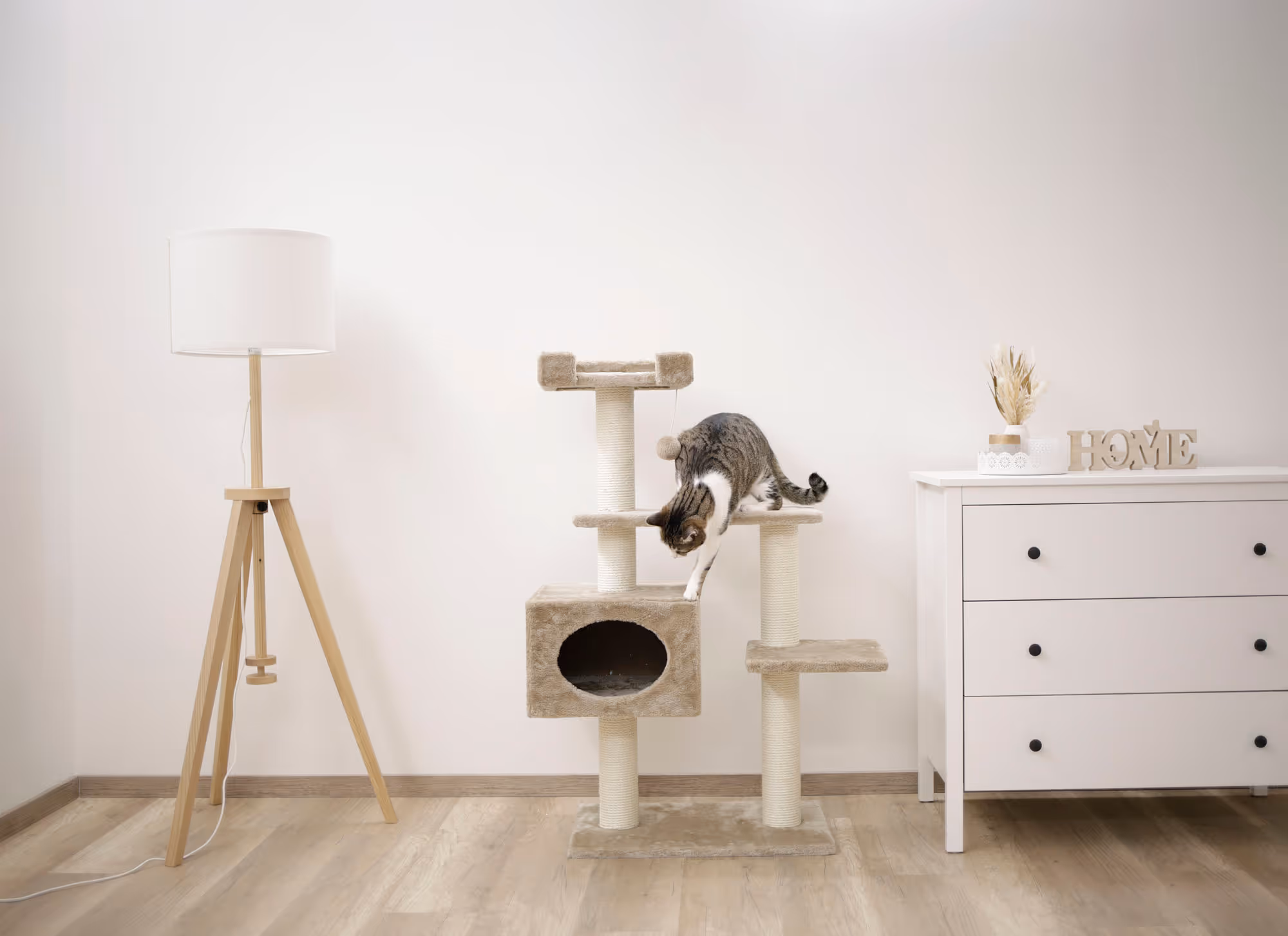Arbre à chat Emmy beige, 133cm