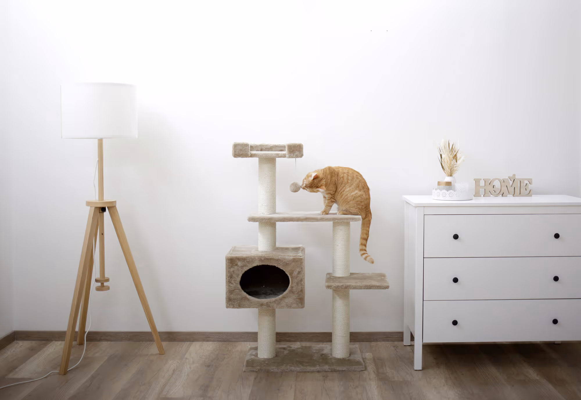 Arbre à chat Emmy beige, 133cm