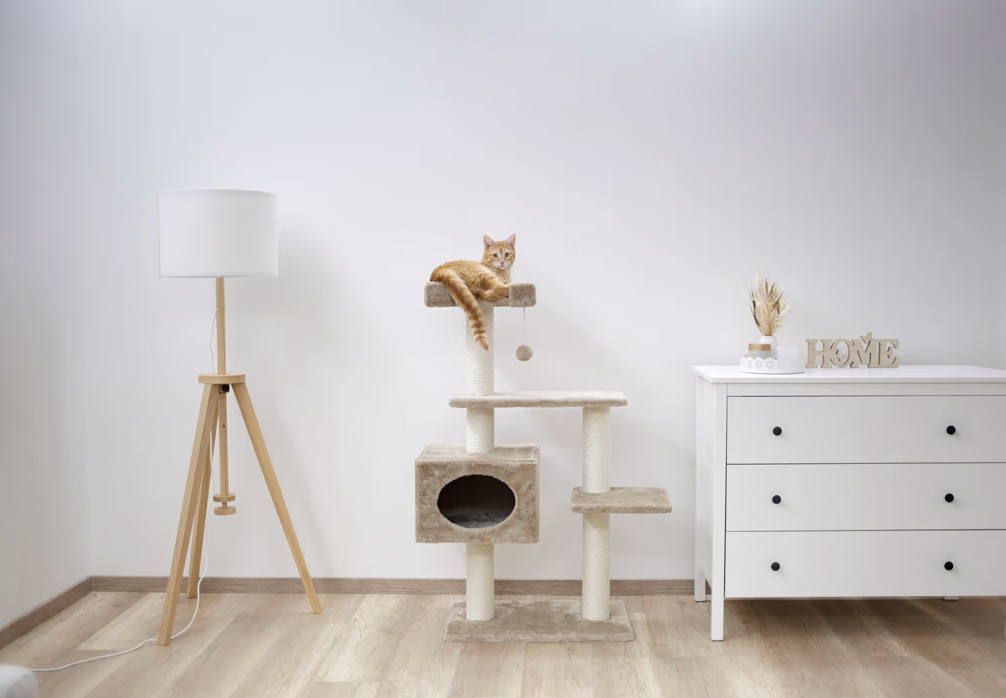 Arbre à chat Emmy beige, 133cm