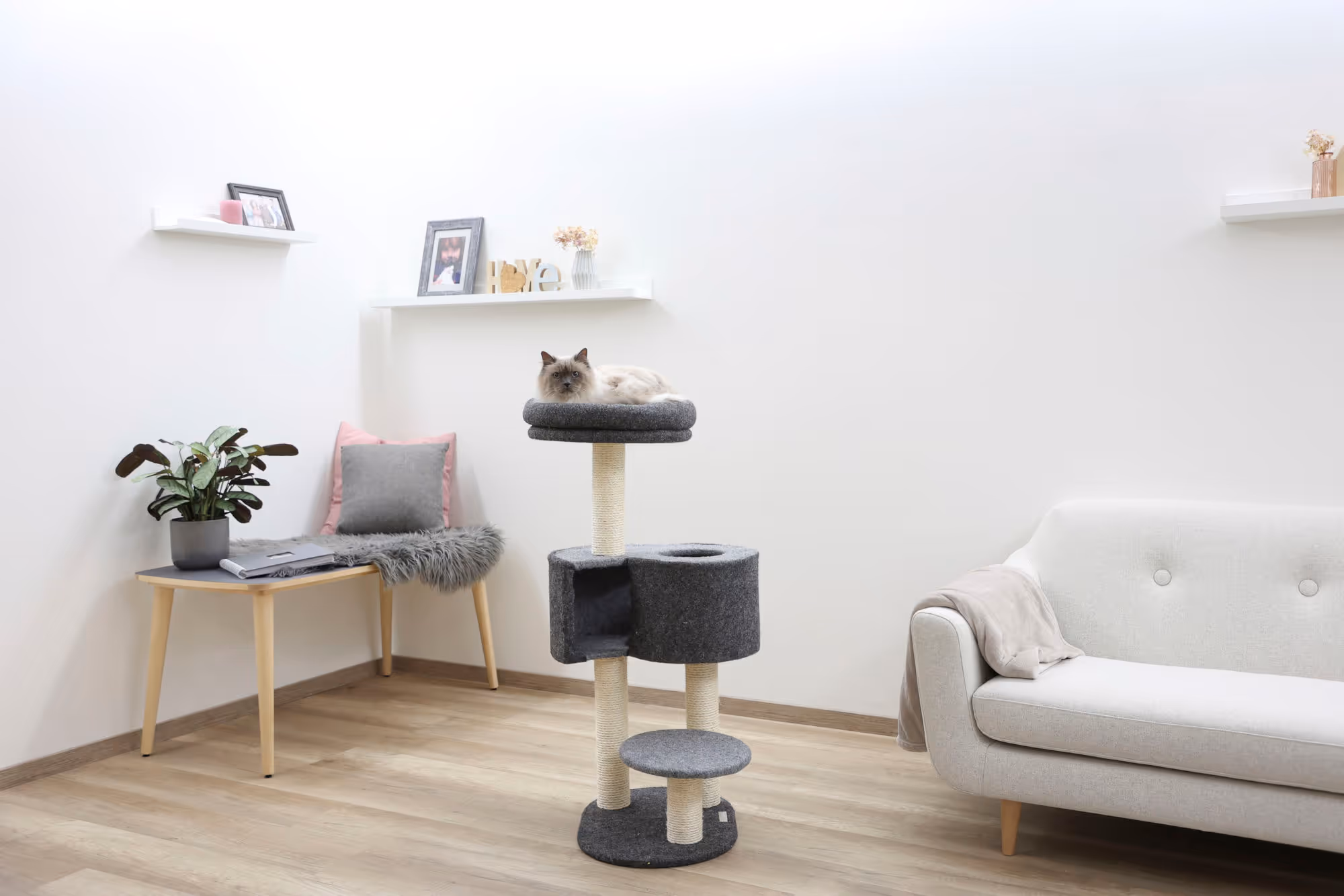 Arbre à chat Fridolin gris, 106cm