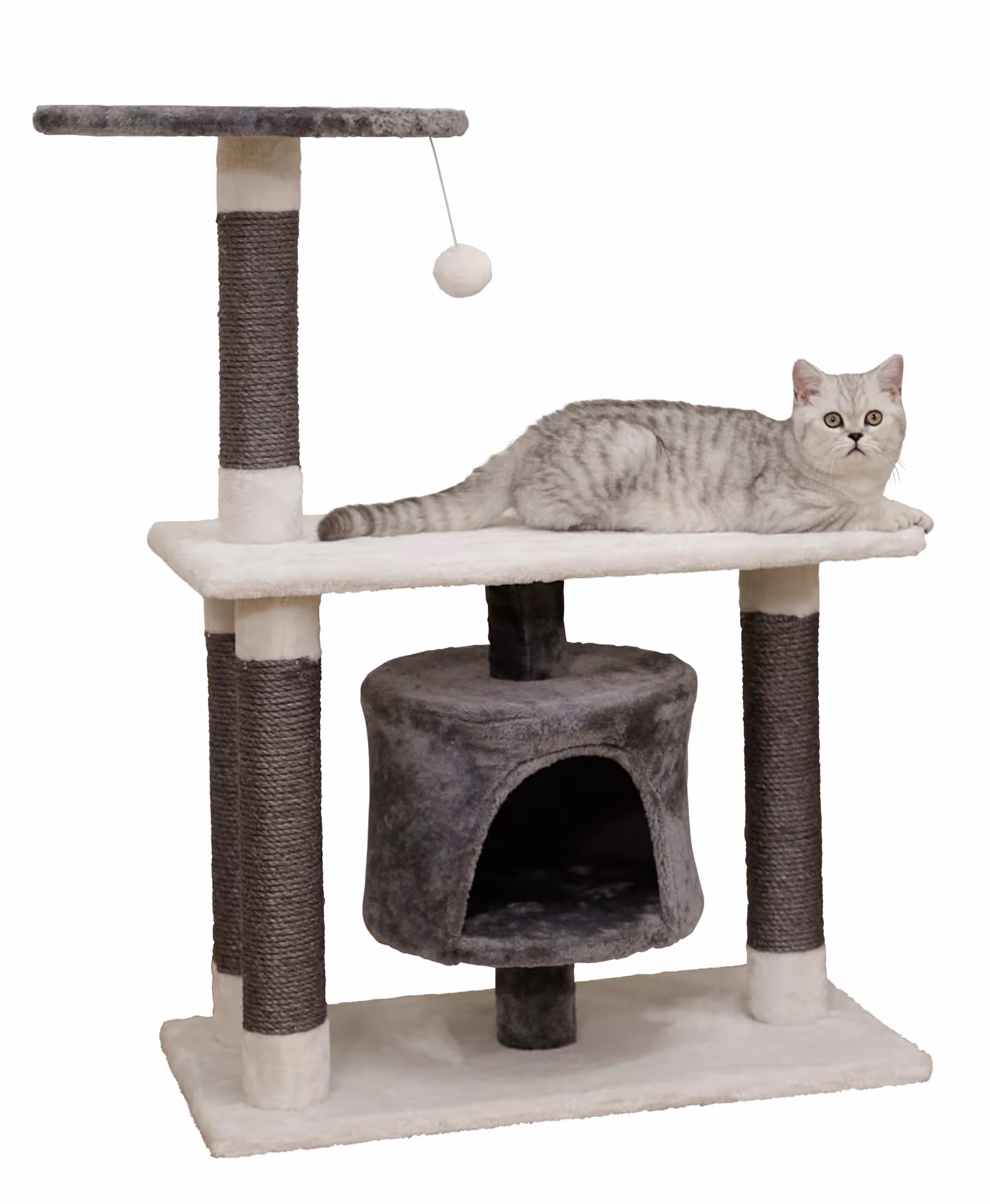 Arbre à chat Jade Darklight blanc/gris, 96cm