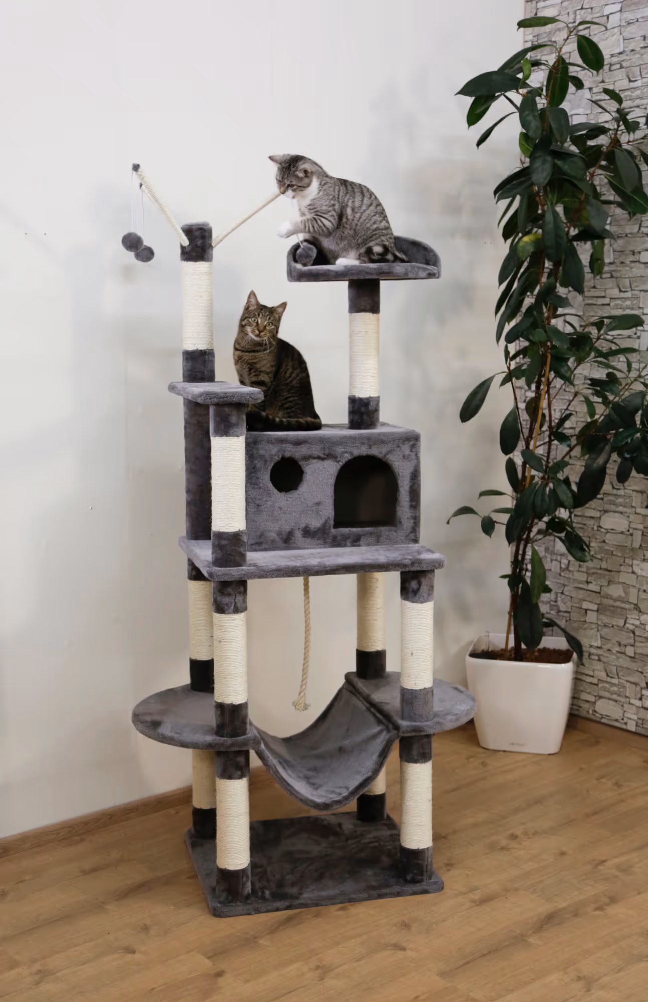 Arbre à chat Matteo gris, 180cm
