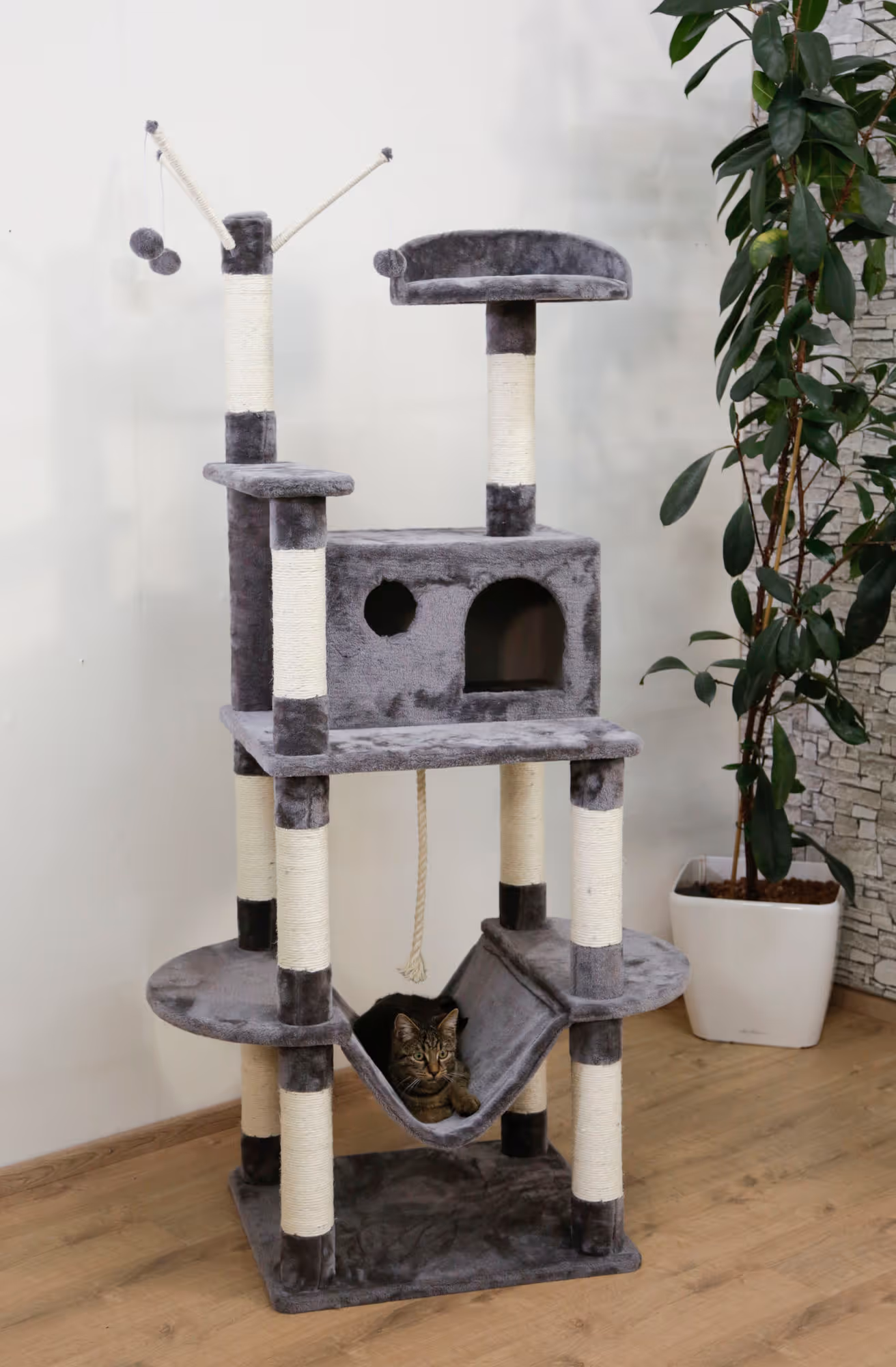 Arbre à chat Matteo gris, 180cm