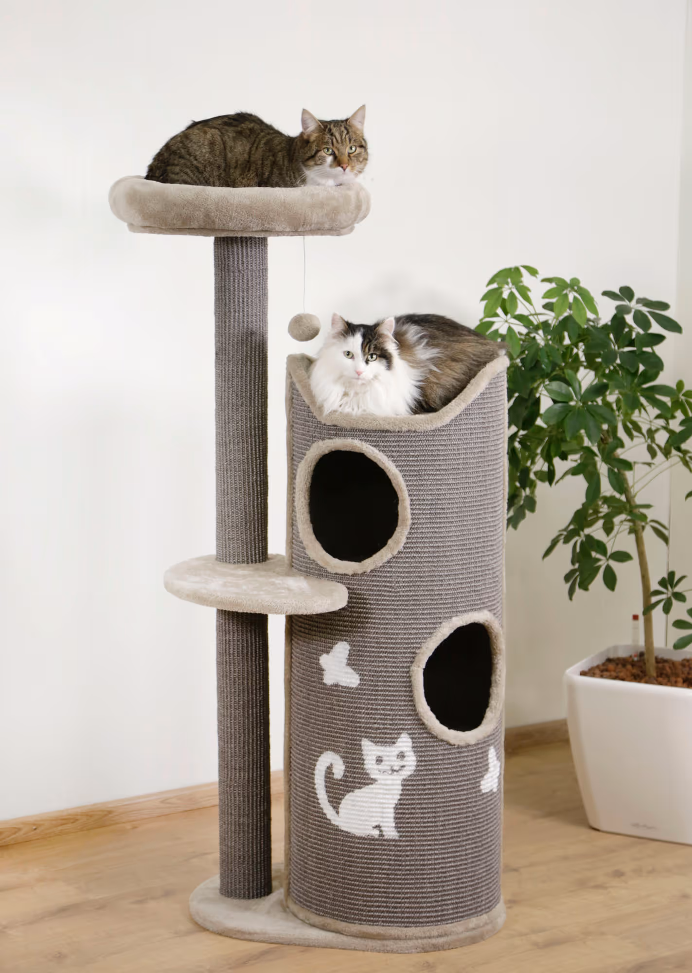 Arbre à chat Tiana gris, 130cm