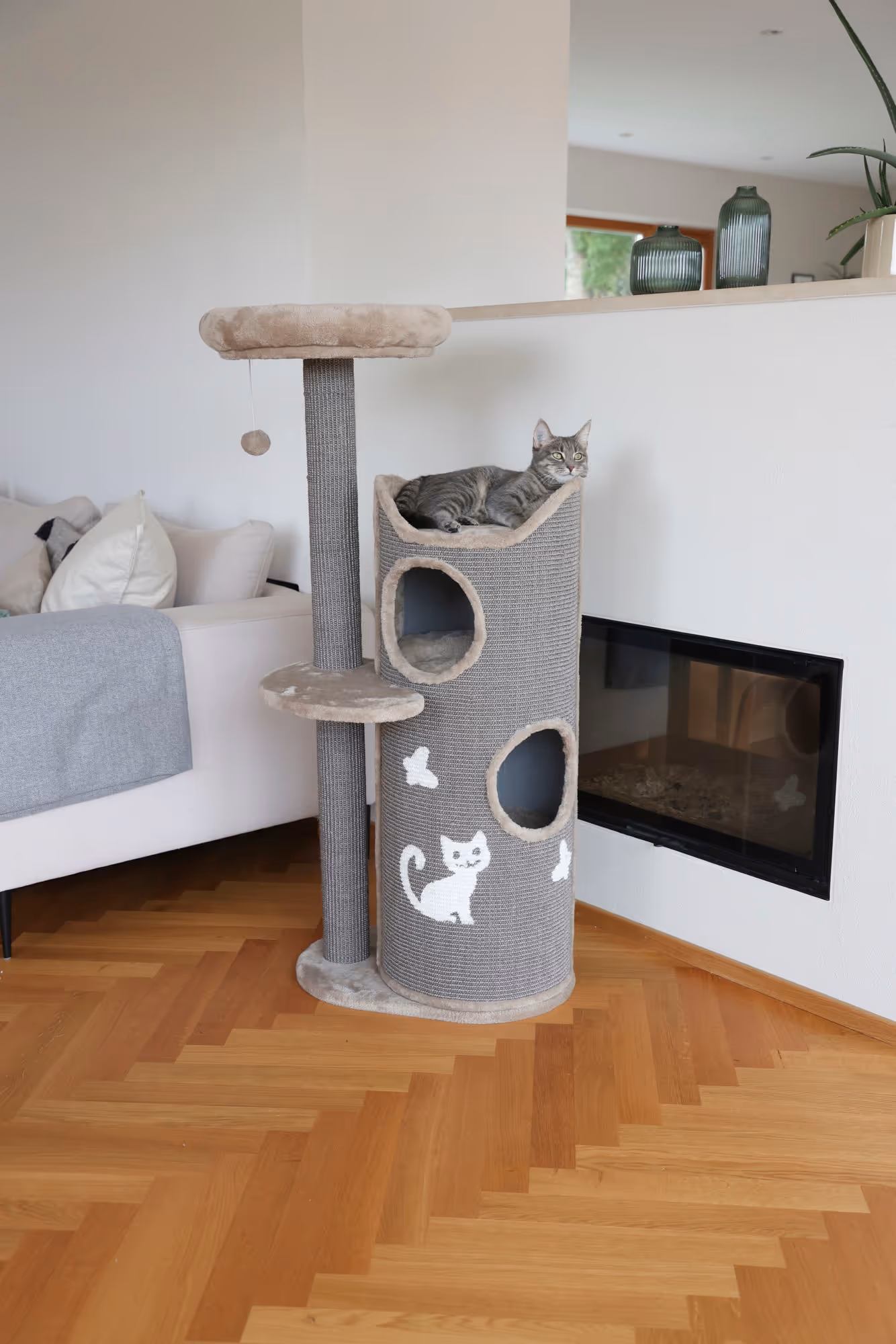 Arbre à chat Tiana gris, 130cm