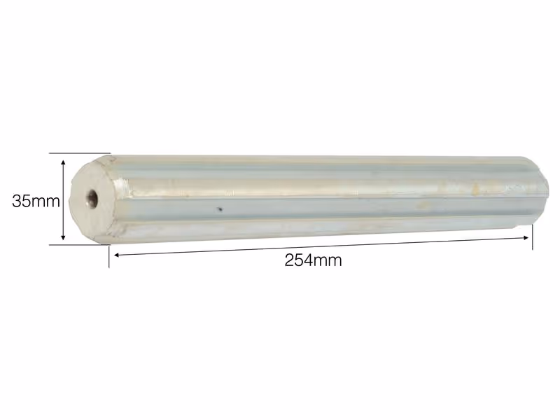 Arbre cannelé sur toute la longueur - 1 3/8'' - 6 Spline, Longueur: 254mm.