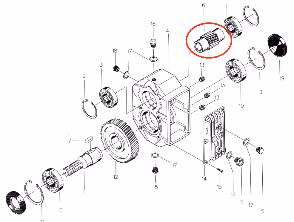Arbre de multiplicateur Bomford 4748753A origine