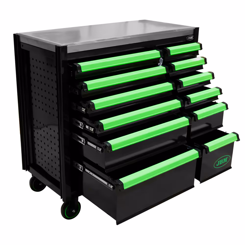 Armoire à rouleaux avec 12 tiroirs vides - verte