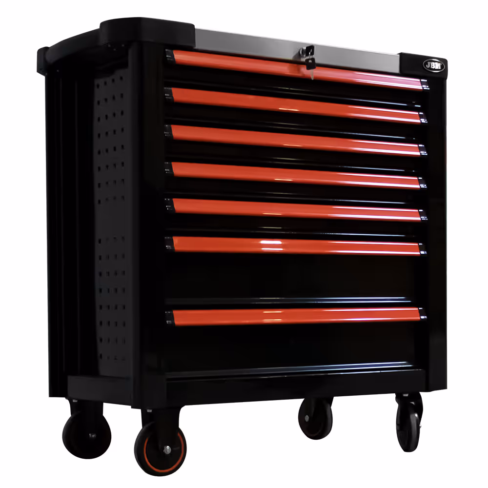 Armoire à rouleaux xl avec 7 tiroirs vides - rouge