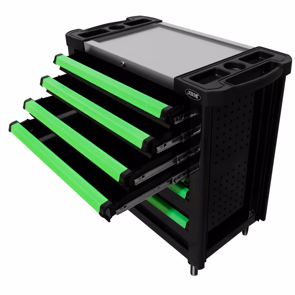 Armoire à rouleaux xl avec 7 tiroirs vides - verte