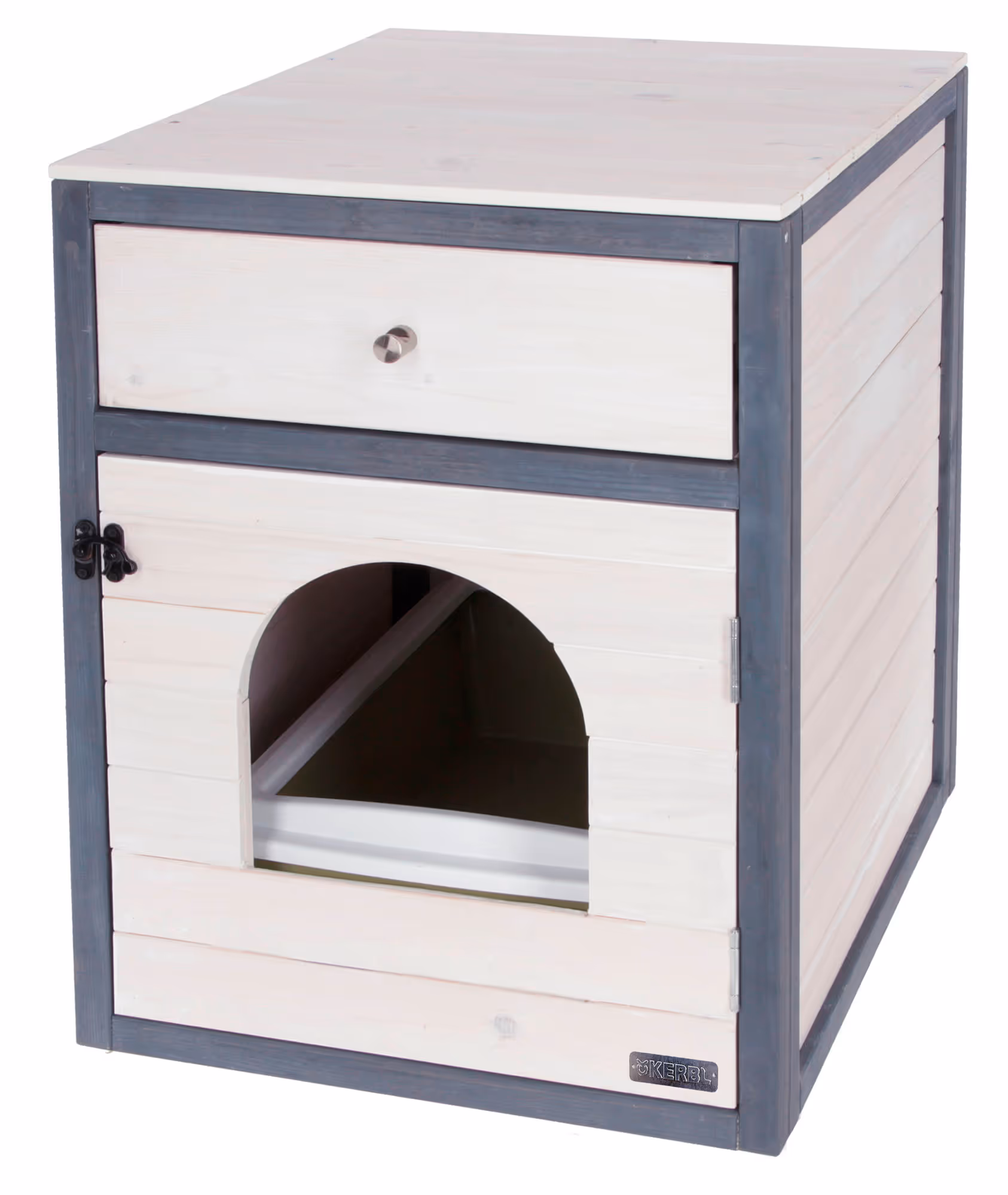 Armoire pour chat Ida blanc/bleu, 58x45x60cm