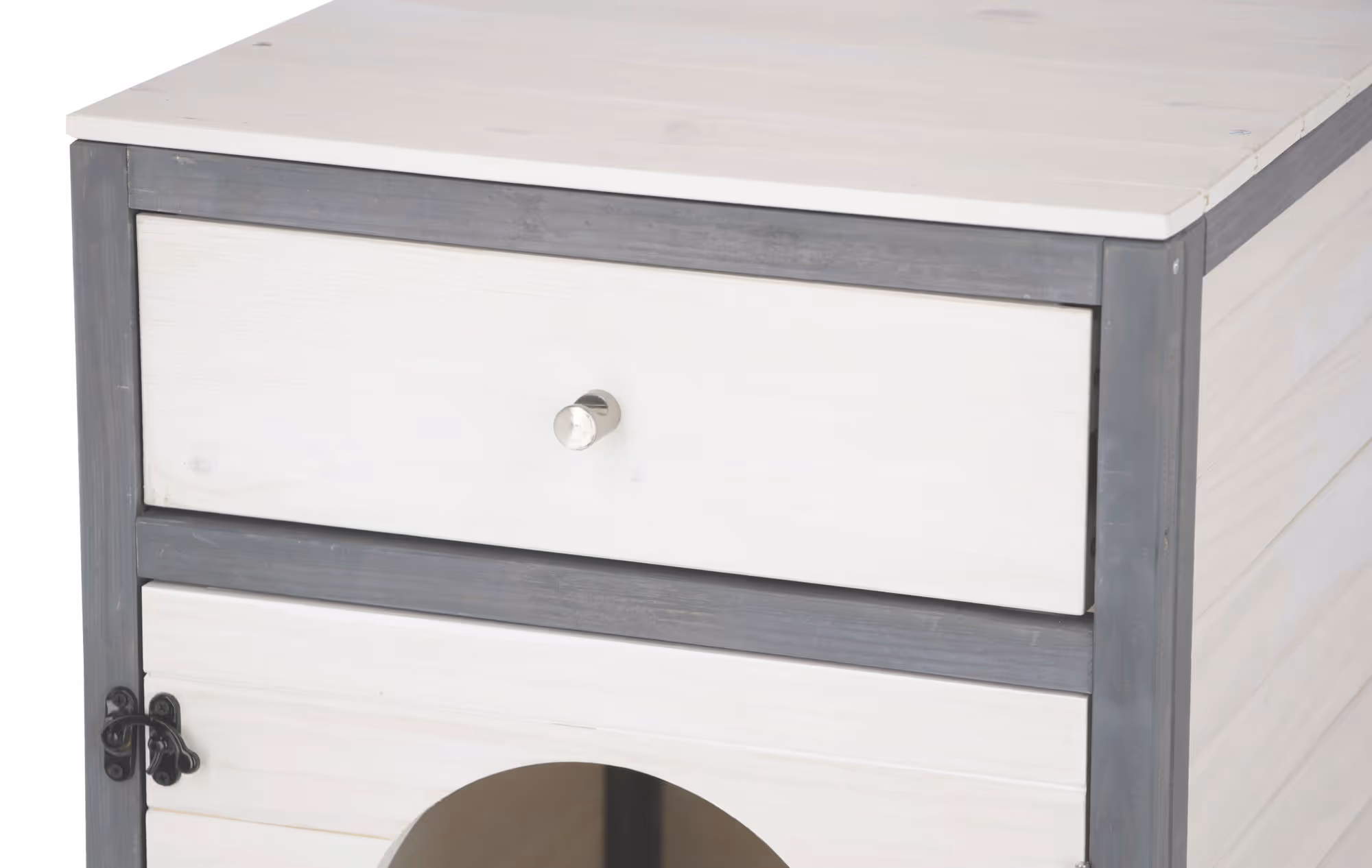 Armoire pour chat Ida blanc/bleu, 58x45x60cm