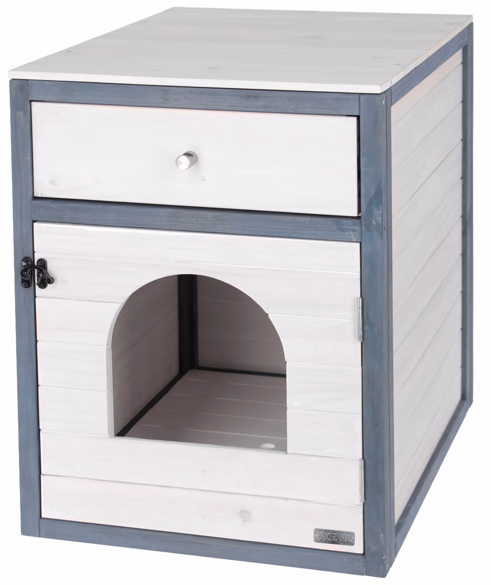 Armoire pour chat Ida blanc/bleu, 58x45x60cm