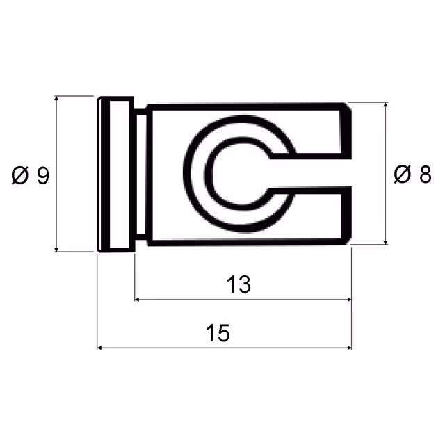 Arret cable fendu ø 8 x 15 mm