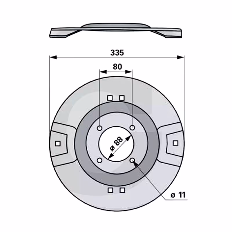 Assiette de faucheuse 335 mm Kverneland KT5513300094