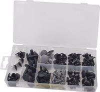 ASSORTIMENT 110CLIPS DE FIXATION EN PLASTIQUE  POUR TAPISSERIE PEUGEOT/CITROEN