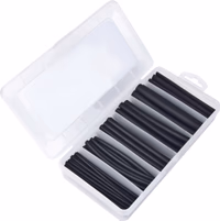 Assortiment de 87 gaines thermoretractables noires retreint 3:1