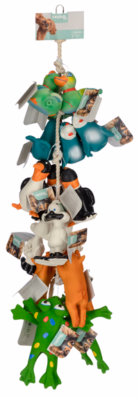 Assortiment de figurines latex, 18pcs sur corde
