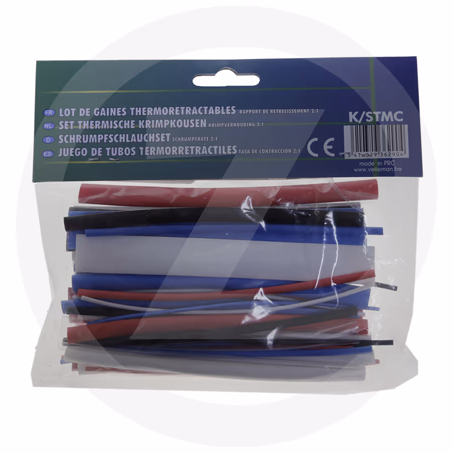 Assortiment de gaines thermoretractables sachet 40 pcs x 120mm