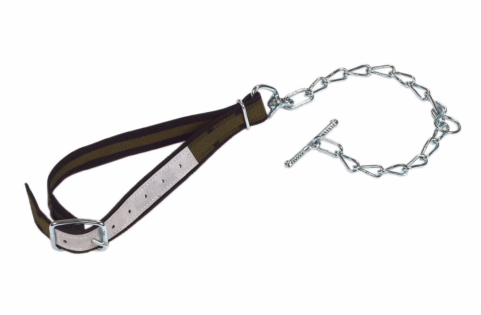 Attache avec collier 85x4cm et chaîne virole anneau D6mm
