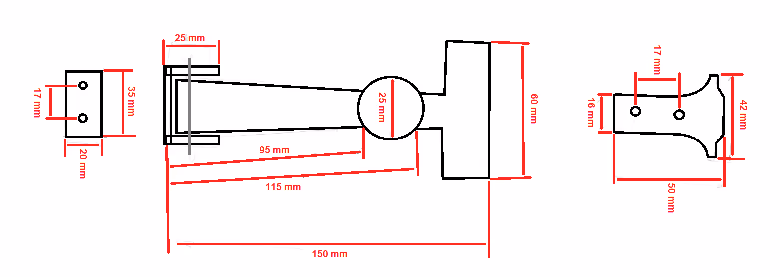 Attache capot 145 mm