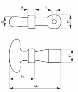 Attache de capot 64mm