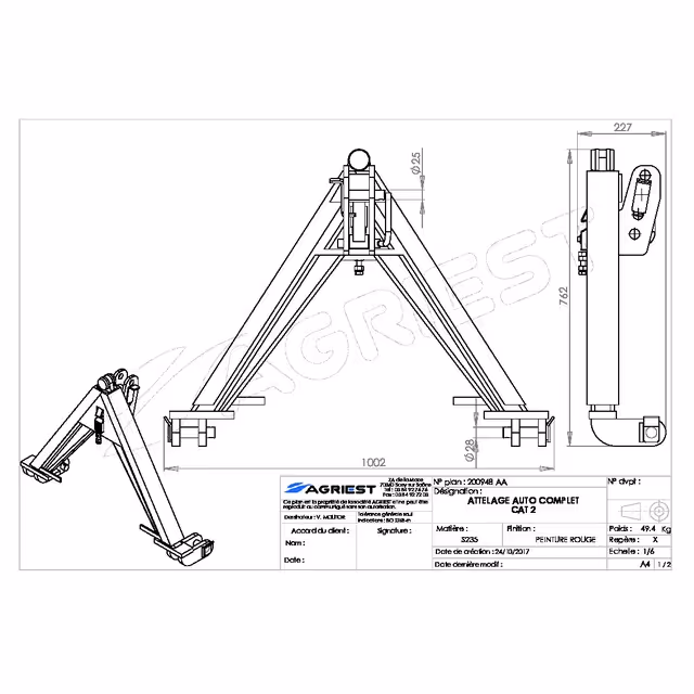 Attelage auto complet cat 2