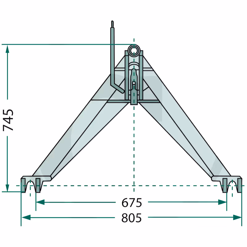 Attelage triangulaire Cat. 1,jusqu'à 1200 kg