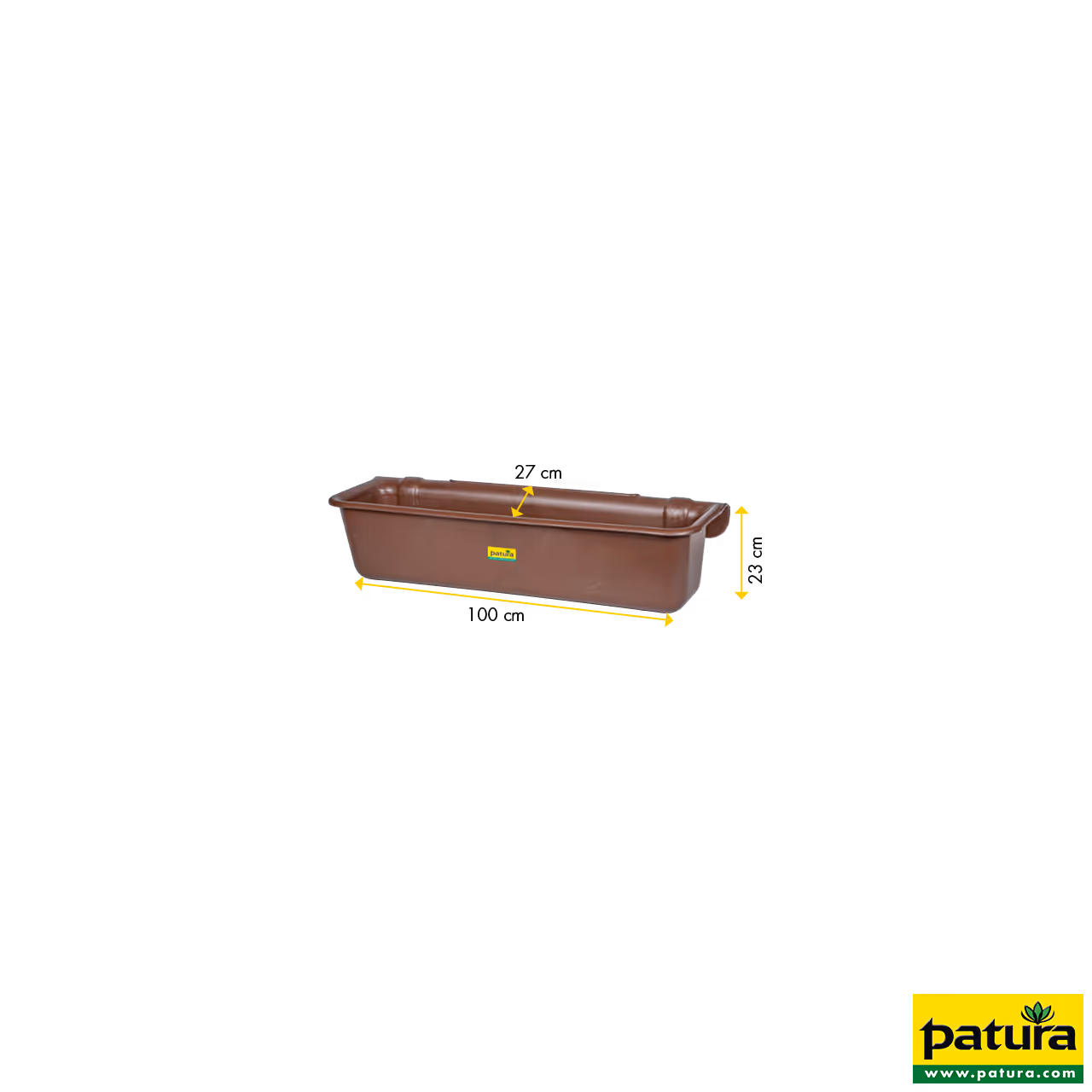 Auge longue en plastique marron, 42 l pour suspension sur tubes