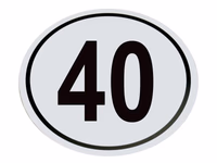 Autocollant 40 Km/h 200 mm (Allemagne)