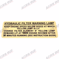 Autocollant - Avertissement concernant le filtre hydraulique