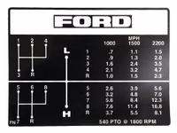 Autocollant grille des vitesses Ford New Holland C5NN7B292FN adaptable