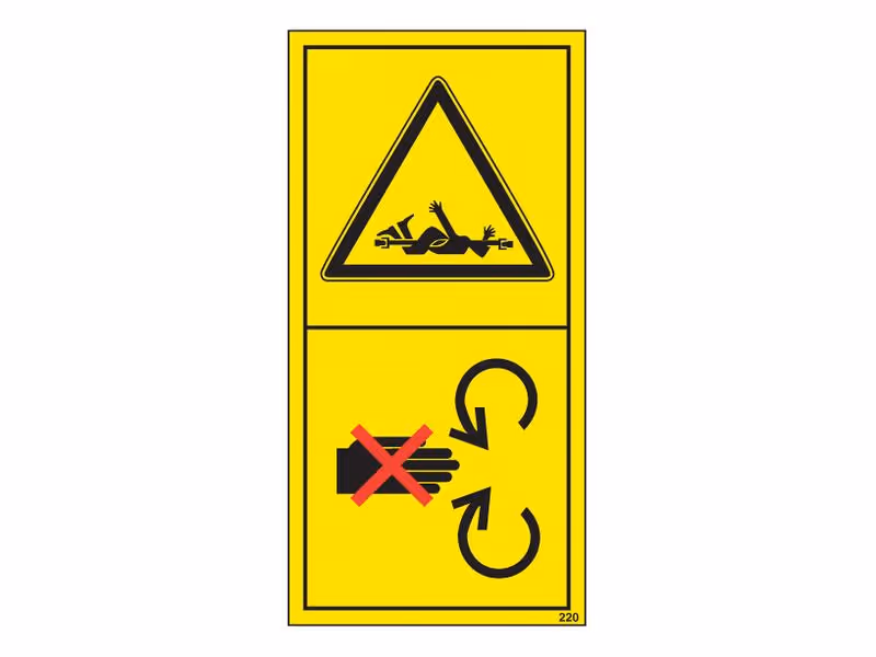 Autocollant "Pièces tournantes" 35C2.18 - Vendu par 10