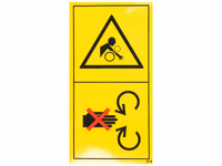 Autocollant "Pièces tournantes" 35C2.13 - Vendu par 10