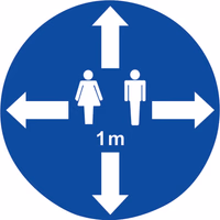 AUTOCOLLANT SOL D. 40CM DISTANCE SOCIALE 1M