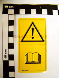 AUTOCOLLANT "VOIR NOTICE" - AMAZONE - REF MD095