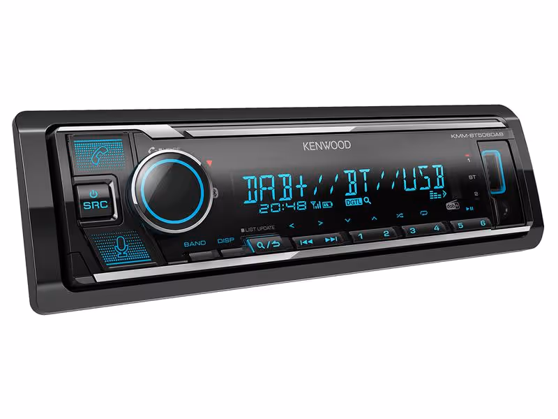 Autoradio - Alexa | DAB | Bluetooth | Mechless | Châssis court | Aux In | Android | iPod-iPhone | Spotify App | USB | Receiver (KMMBT508DAB+DABSplitter)