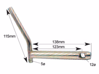 Axe 19 mm longueur utile 117 mm avec poignée