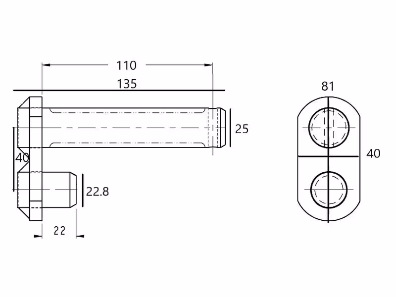 Axe 25 & 22.8x110mm Cat. 2 (Ø25mm) - adaptable sur tracteurs Massey Ferguson, Challenger - ref 3798321M93