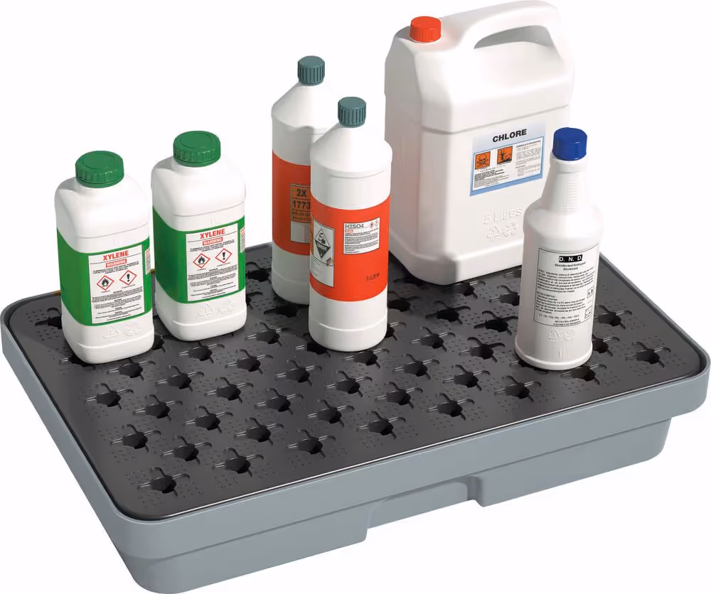 BAC DE RETENTION 20L PE AVEC CAILLEBOTIS