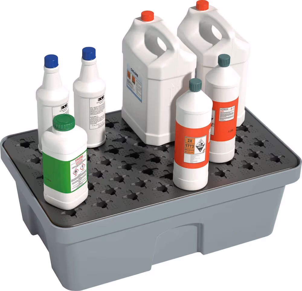 BAC DE RETENTION 40L PE AVEC CAILLEBOTIS