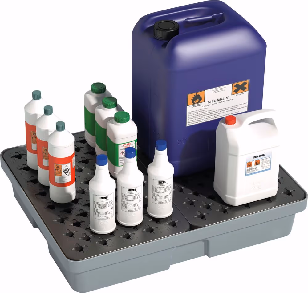 BAC DE RETENTION 60L PE AVEC CAILLEBOTIS