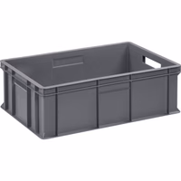 Bac de stockage a parois et fonds pleins empilable type euro haute resistance 600 x 400 x 200 mm