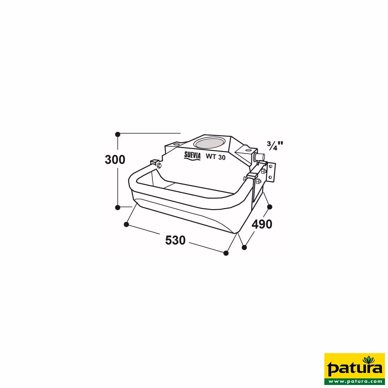 Bac pour stabulation et plain air Mod WT30N/30L Flotteur Basse  pression