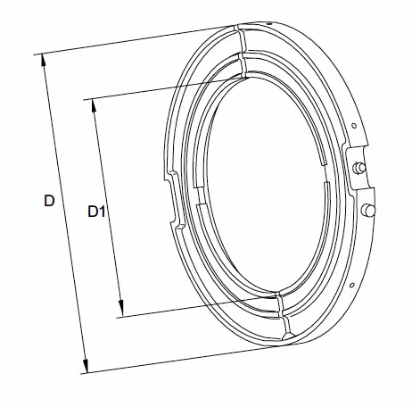 Bague de glissement pour grand angle,Ø 190 x 127 mm