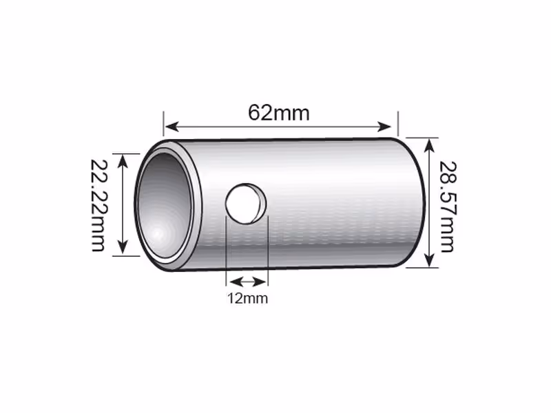 Bague de réduction avec trou 2 à 1 (Ø28 à 22mm) - ref 082651